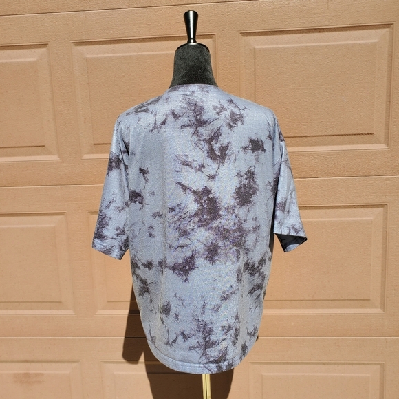 Women's Black and Gray Tie-Dye Casual Oversized T-Shirt Size Medium - Picture 5 of 16